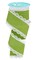 RG Ribbon: 2.5" Lime Green and White Scalloped Lace Edge Ribbon for Bows, Wreaths, Crafts and Decorations